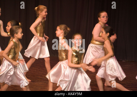 Young ballerinas appear in a dance shool production uk Stock Photo