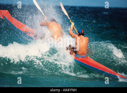 Australia, New South Wales, Sydney, Surf Lifesaving Championships, Double surfski event, Stock Photo