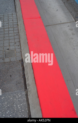 Bright Red Curb Stock Photo