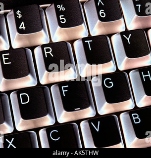 closeup of glowing computer keyboard Stock Photo