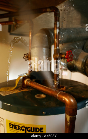 Copper Pipe Leaking water Stock Photo - Alamy