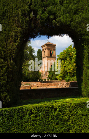 San Francisco Convent now the Parador de San Francisco in the Upper Alhambra Granada Spain Stock Photo