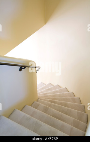 White Curved Stairwell Stock Photo