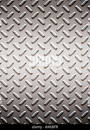 a large seamless sheet of alluminium or nickel diamond or tread plate Stock Photo