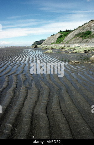 Ripple marks on a tidal flat near Homer Alaska Stock Photo