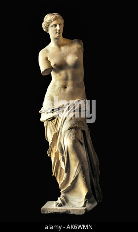 Venus de Milo Greek 130 BC Aphrodite of Milos Greek goddess of love and beauty, Melos Island, Cyclades, Greece ( height - 202 cm) Stock Photo