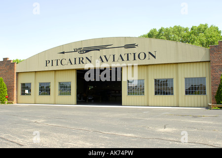 Pitcairn Aviation hanger at Pioneer Airport Oshkosh Wisconsin WI Stock Photo