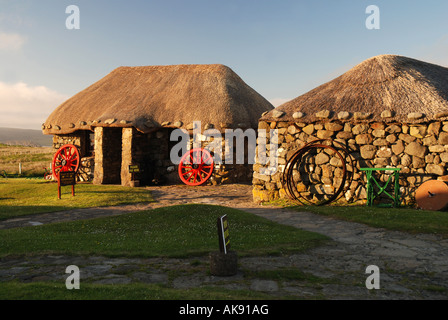 Traditional scottish houses in Museum of Rural Life Kilmuir Island of Skye Inner Hebrides Scotland Stock Photo