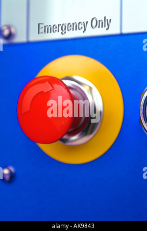 Close up of a red panic button Stock Photo