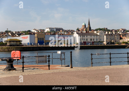 New Brighton town centre from the promenade,Wallasey, Wirral, England Stock Photo