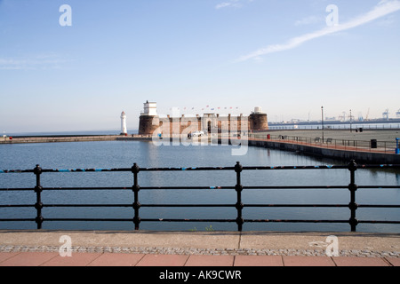 Fort Perch Rock in New Brighton,Wallasey,New Brighton.The fort was built in 1899 todefend the Mesey river entrance, England Stock Photo