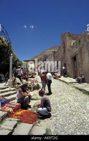 Weekend street market in Real de Catorce, San Luis Potosi, Mexico Stock Photo