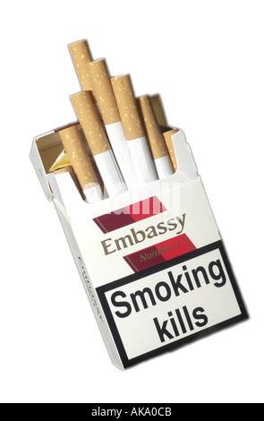 Packet Of 20 Embassy Cigarettes Stock Photo - Alamy