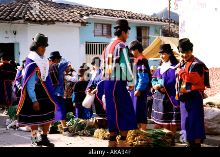 Guambian community. Silvia market. Cauca department. Colombia Stock Photo