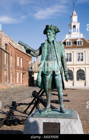 The statue of George Vancouver outside the Old Customs house at the ...