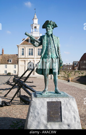 Statue of Captain George Vancouver outside The Custom House, Purfleet ...