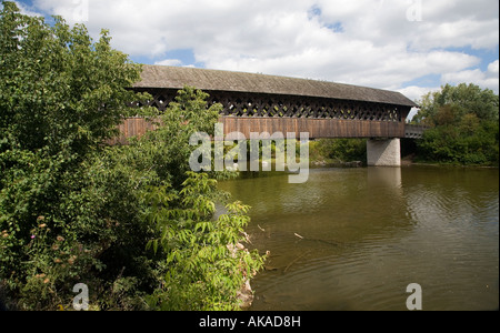 Pedestrian Covered Bridge Stock Photo