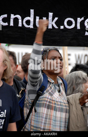 Stop the War demonstration Oct 8th 2007 which initially was banned but ended with 5000 marching to Parliament Square Stock Photo