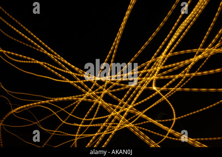 light trails black background abstract pattern Stock Photo