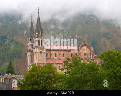 Basilica of Covadonga (Asturias, Spain) Stock Photo