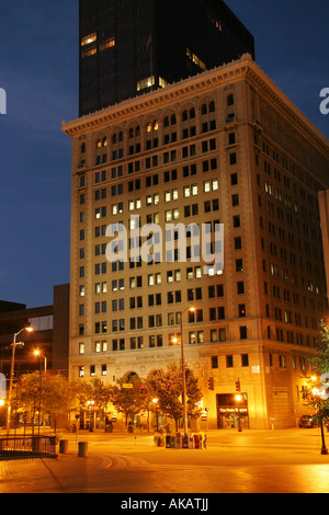 Key Bank Building at dusk Dayton Ohio Stock Photo