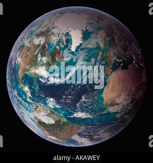 Full Earth showing Western hemisphere. Stock Photo