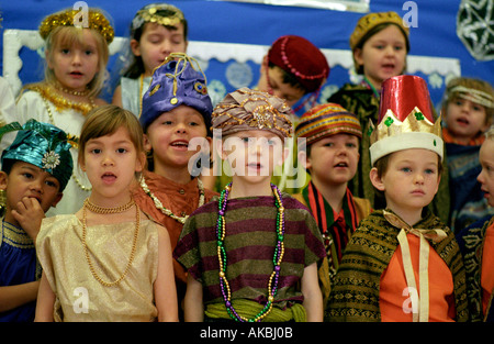 Nativity play being performed at RAB Junior School in 2000. Photographed with permission from the school and first published in The Independent Newspa. Stock Photo