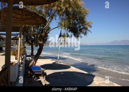 Alykanas beach and cafe, Zakynthos, Greece. Stock Photo