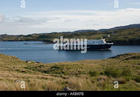 Caledonia McBrayne ferry arriving in Tarbert,Isle of harris,Scotland Stock Photo