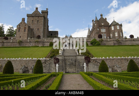 Drummond Castle and Castle gardens Crieff Perthshire Stock Photo