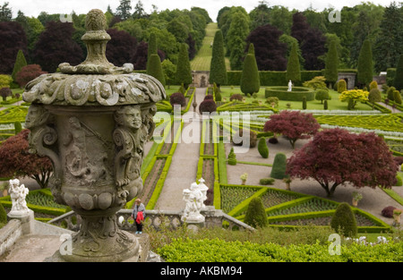 Drummond Castle Gardens near Crieff in Perthshire, Scotland's most important formal gardens Stock Photo