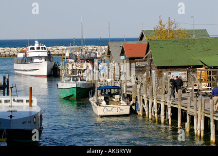 Leland Michigan Historic District also known as Fishtown Stock Photo