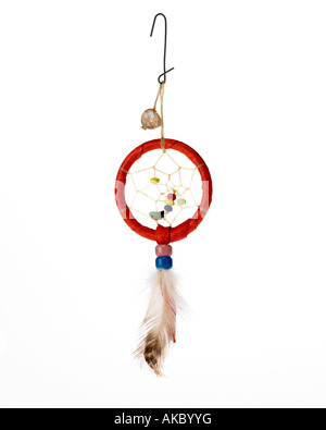 dream catcher Christmas ornament hanging on hook Stock Photo