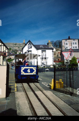 Mountain Tram and Tramway Great Orme Llandudno Gwynedd North Wales UK United Kingdom EU European Union Europe Stock Photo