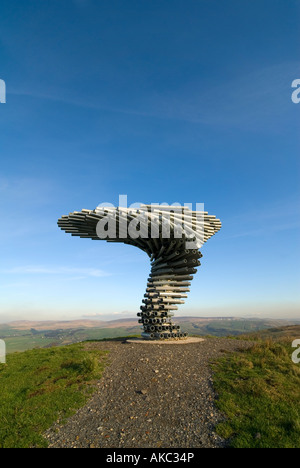 The Singing Ringing Tree, a sculpture near Burnley, Lancashire, UK. One of the Lancashire Panopticons series. Stock Photo