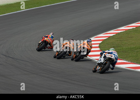 125cc riders at turn 3 during race day Stock Photo