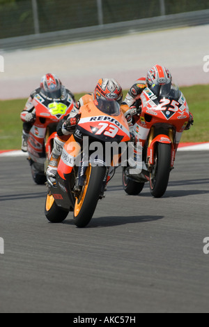 125cc riders at turn 4 during race day Stock Photo