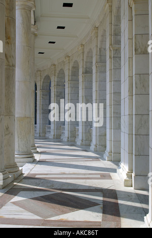 Columns of the Arlington Memorial Amphitheatre at the Arlington National Cemetery, Washington DC, United States of America. Stock Photo