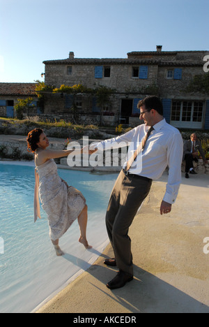 Bride and groom Provence region France Stock Photo
