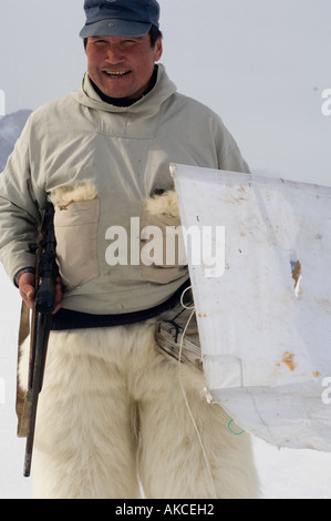 Traditional subsistence Inuit hunting Hunting for ringed seal Qaanaaq ...