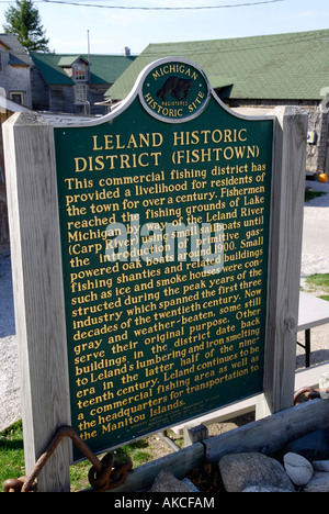 Leland Michigan Historic District also known as Fishtown Stock Photo