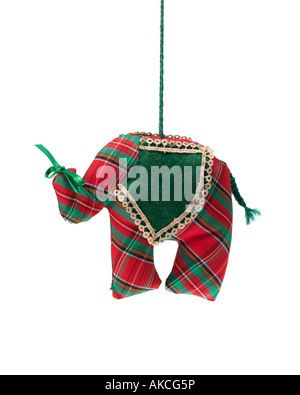 Christmas ornament elephant hanging on hook Stock Photo