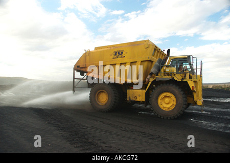 Water tanker spraying dust suppression coal mine central Queensland dsc ...