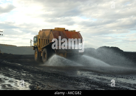 Water tanker spraying dust suppression coal mine central Queensland dsc ...