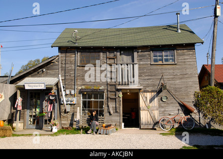 Leland Michigan Historic District also known as Fishtown Stock Photo