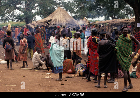 A scene of Karamoja villagers Stock Photo