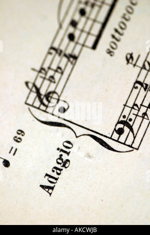 A Stock Photograph of musical notes on a piece of paper representing lifestyle and arts Stock Photo