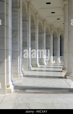 Columns of the Arlington Memorial Amphitheatre at the Arlington National Cemetery, Washington DC, United States of America. Stock Photo