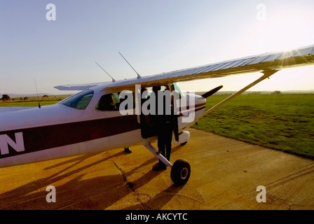 Croatia, Istra, small aircraft on Pula-Medulin airport Stock Photo