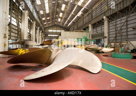 The propeller factory at the world’s largest ship yard, Hyundai Heavy Industries. Stock Photo
